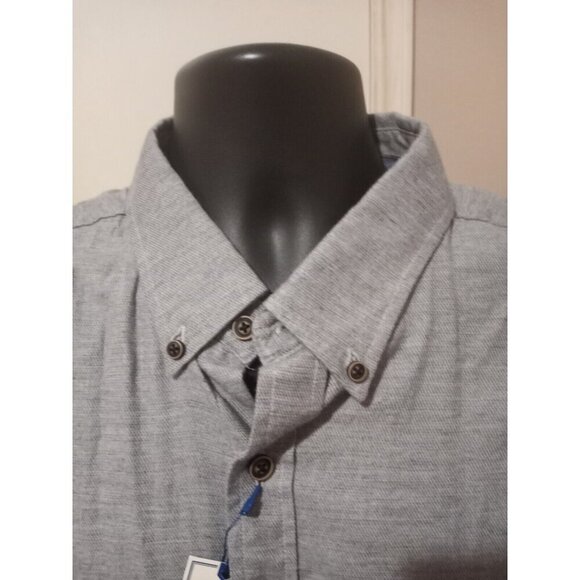 New ROWM men's button down Shirt XL Solid Gray long Sleeve NWT Cotton - Picture 6 of 13